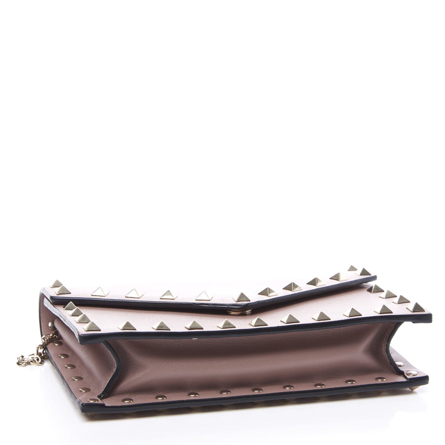 Vitello Rockstud Envelope Wallet on Chain Poudre