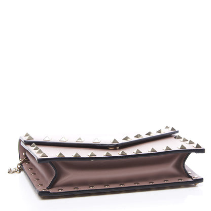 Valentino Garavani Vitello Rockstud Envelope Wallet on Chain Poudre 3 of 9