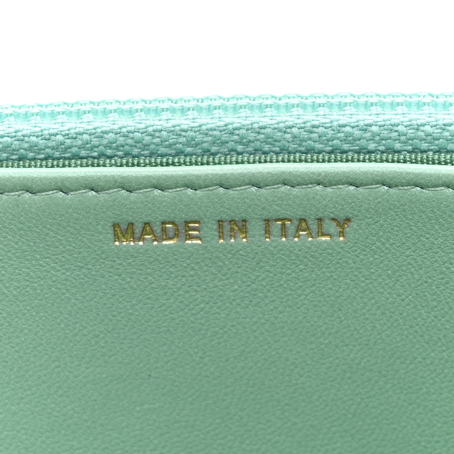 Lambskin Quilted Zirconium Wallet On Chain WOC Light Green