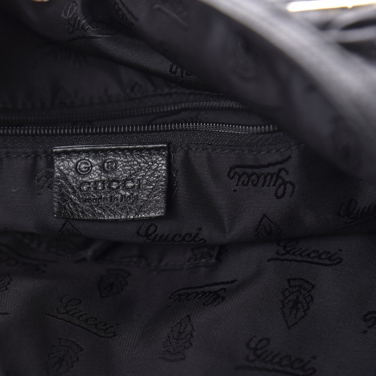 Guccissima Large Full Moon Tote Black