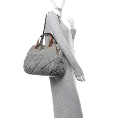 Chanel Iridescent Calfskin Quilted Small In The Mix Tote Grey 2 of 12