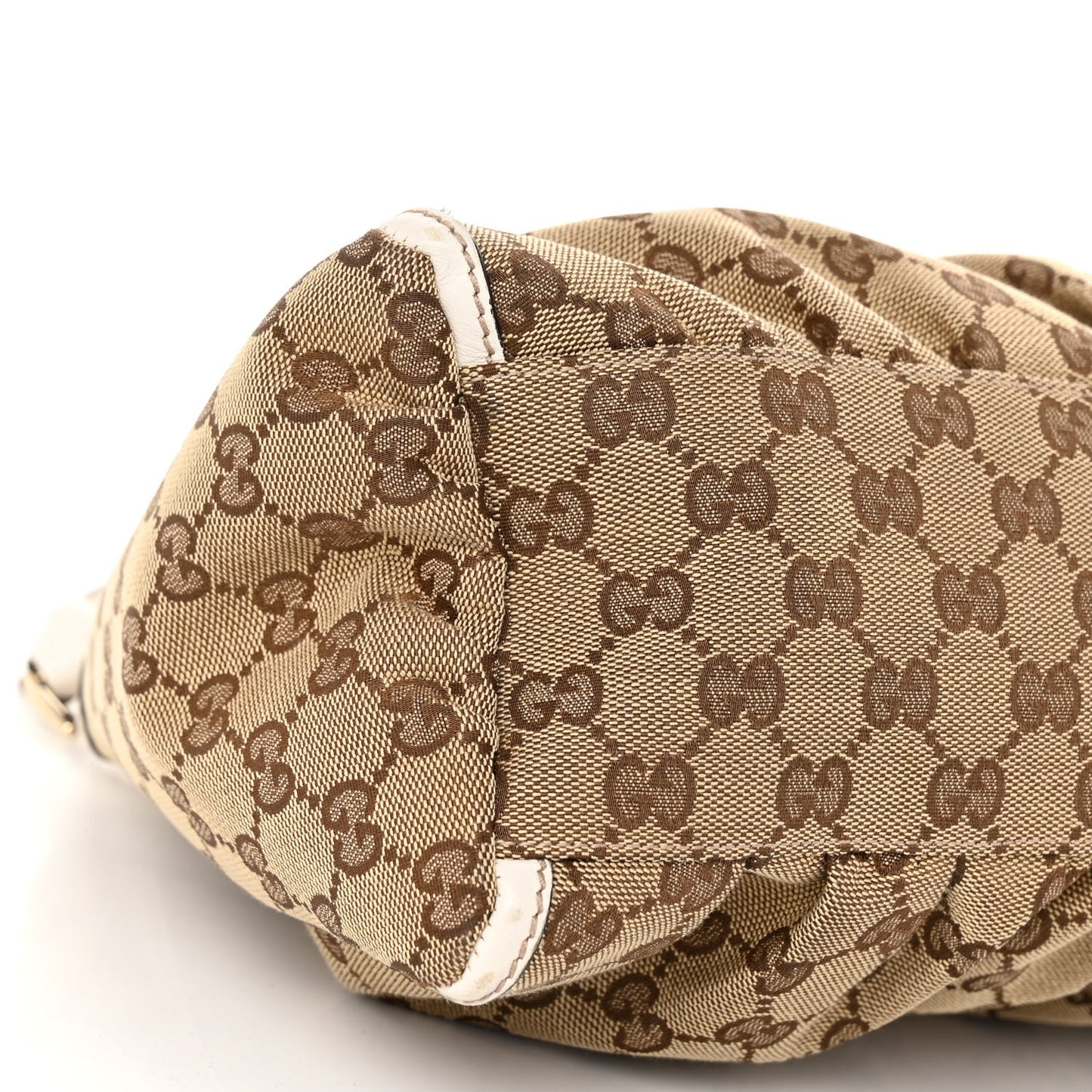 Monogram Medium D Gold Ring Hobo White