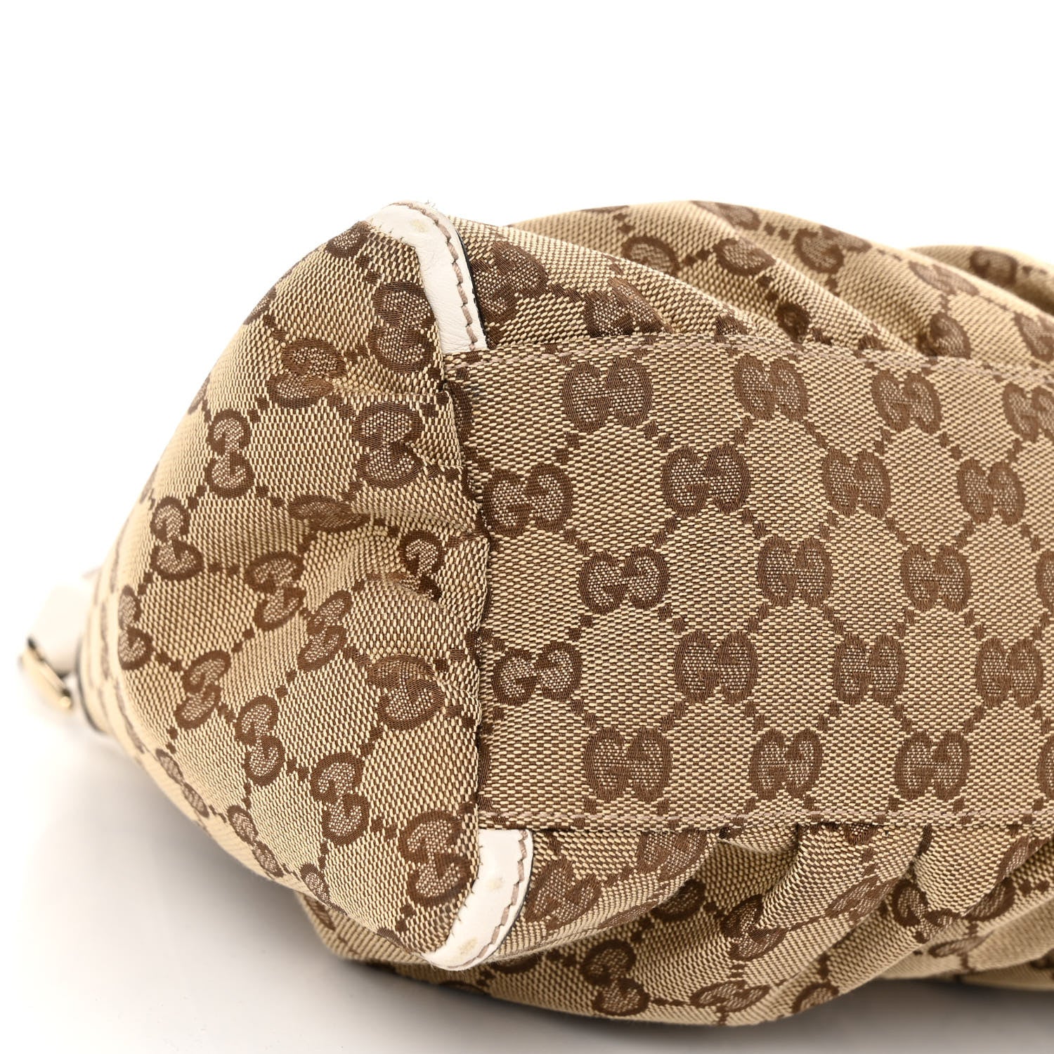 Gucci Monogram Medium D Gold Ring Hobo White 9 of 12