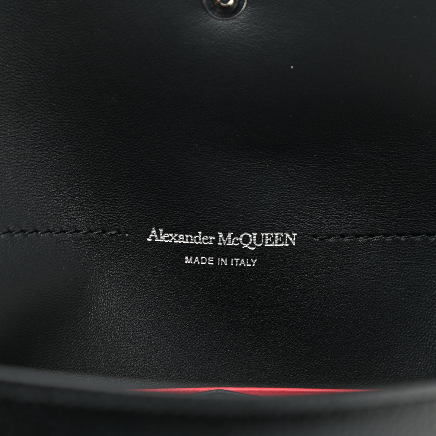 Calfskin Skull Stud Envelope Clutch Black