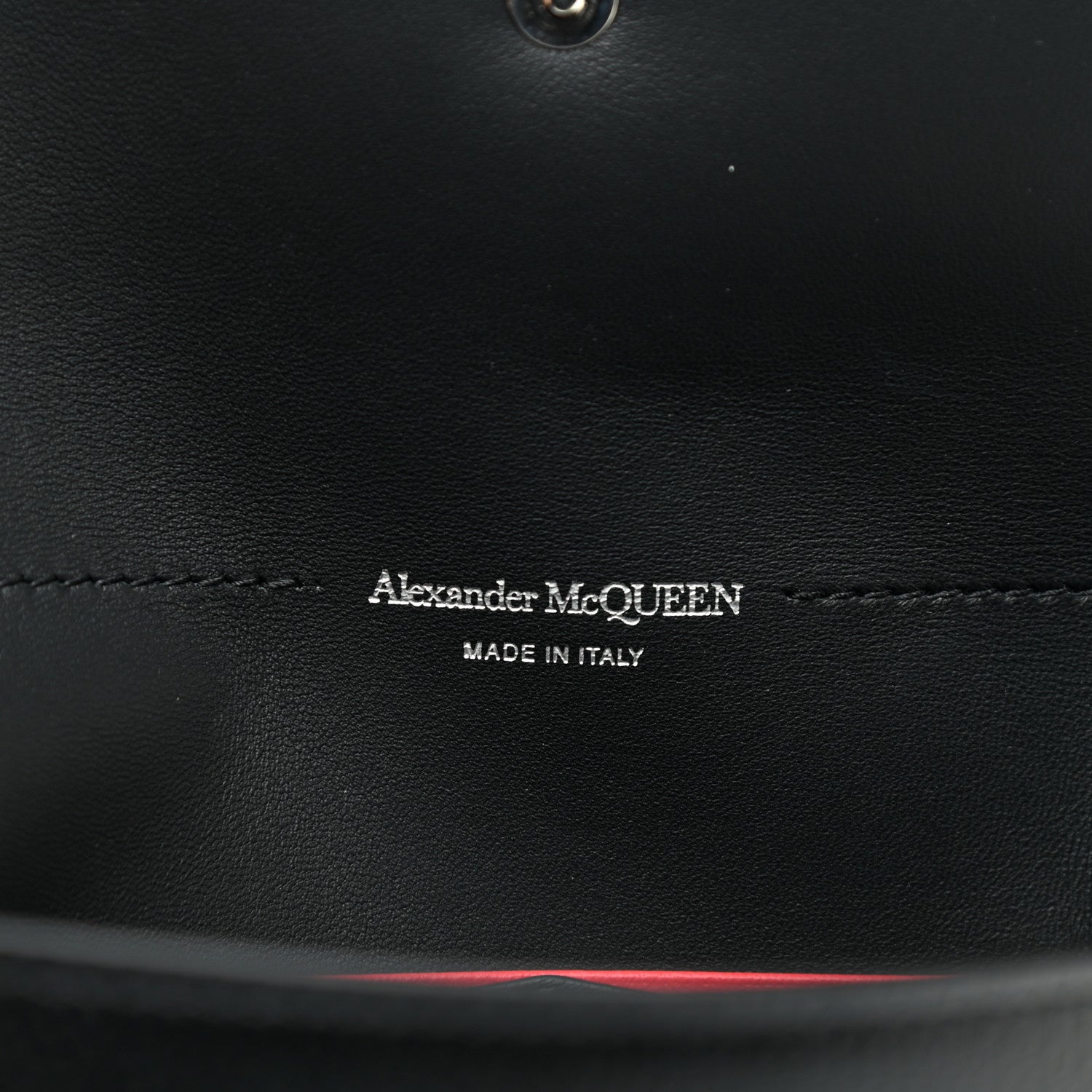 Alexander McQueen Calfskin Skull Stud Envelope Clutch Black 6 of 7