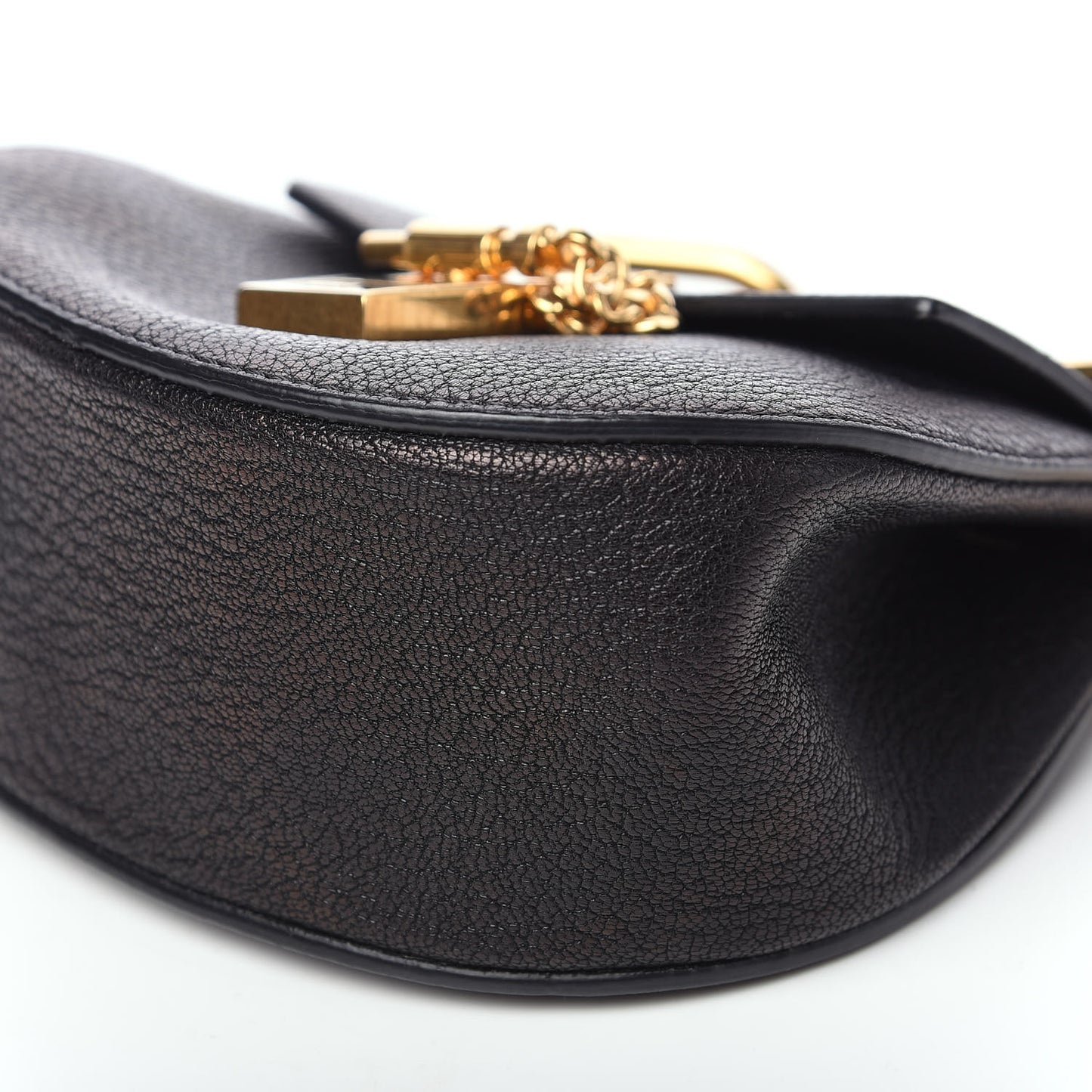 Grained Lambskin Nano Drew Shoulder Bag Black