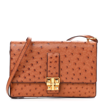 Hermes Ostrich Medor Shoulder Bag Gold 1 of 9