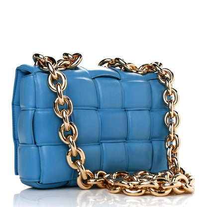 Bottega Veneta Lambskin Maxi Intreccio Padded Chain Cassette Crossbody Bag Swimming Pool 3 of 11