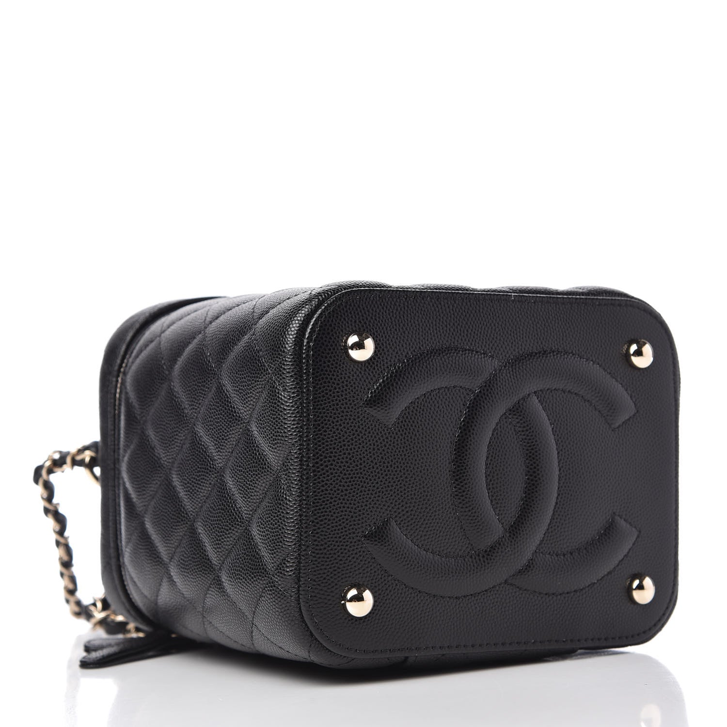 Chanel Caviar Quilted Small Top Handle Vanity Case With Chain Black 4 of 10
