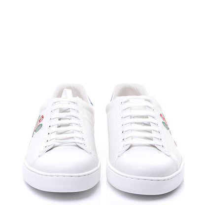 Gucci Calfskin Miro Soft Tennis Embroidered Mens Ace Sneakers 11.5 White Rio Blue 2 of 9