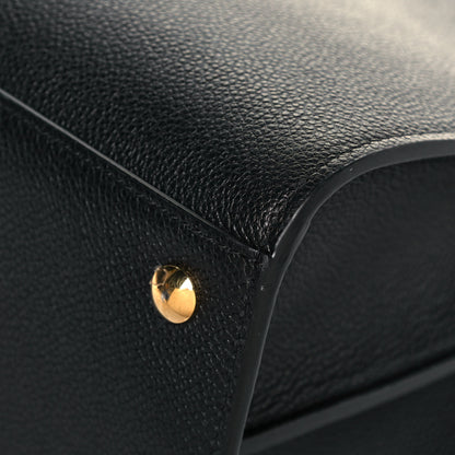 Burberry Grainy Calfskin Medium Title Bag Black 8 of 11