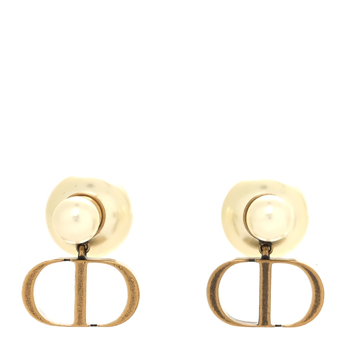 Pearl Logo Earrings Gold
