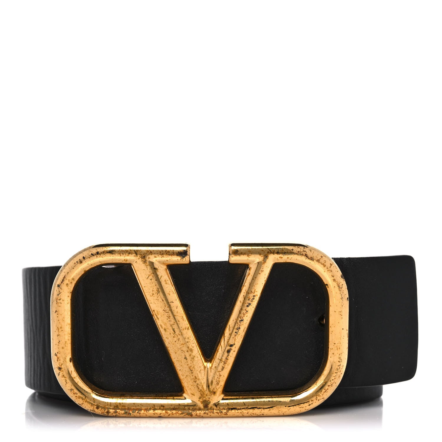 Valentino Garavani Glossy Calfskin VLogo Reversible 40mm Belt 80 32 Saddle Brown Black 1 of 7