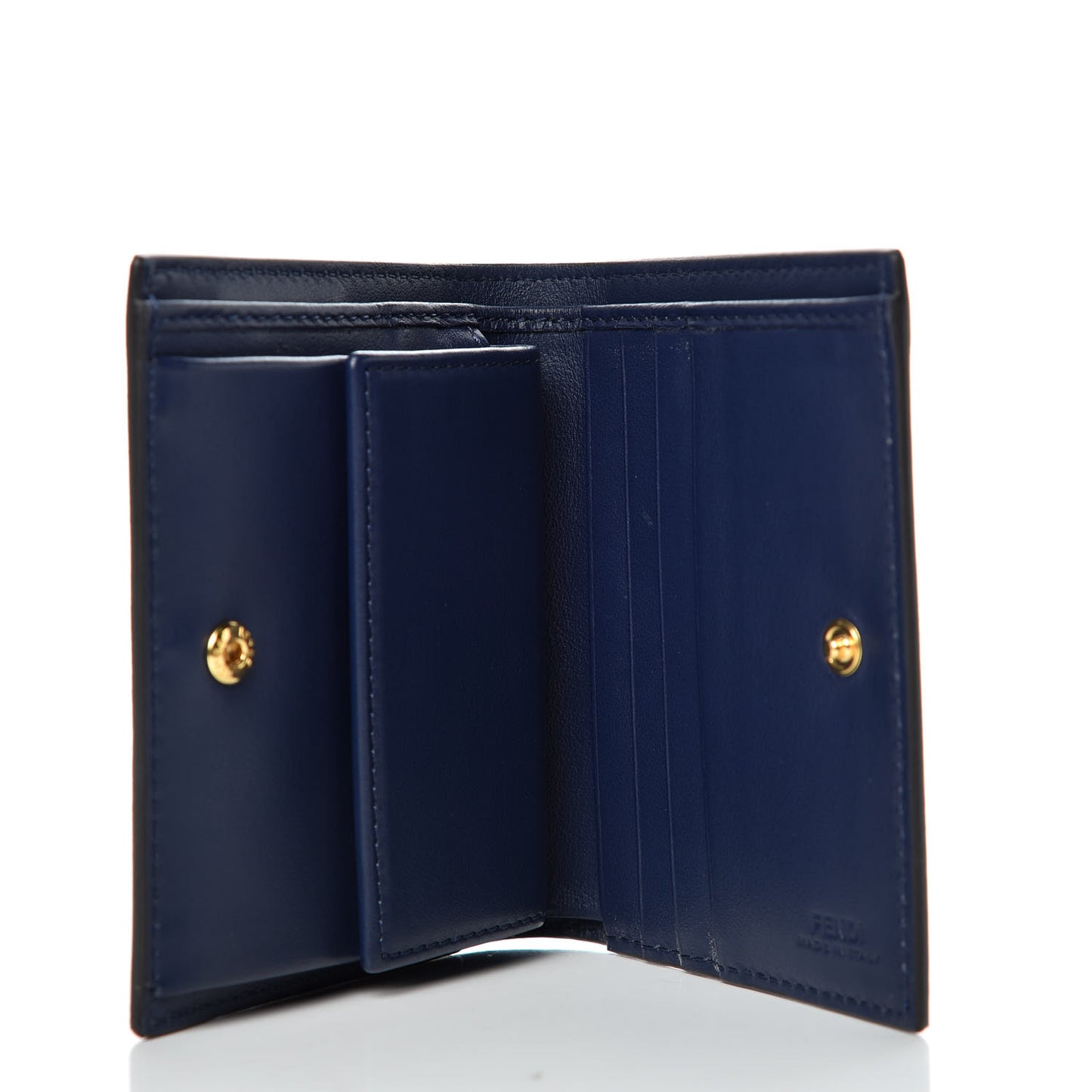 Vitello Liberty Lucido F is Fendi Compact Bi-Fold Wallet Blueberry