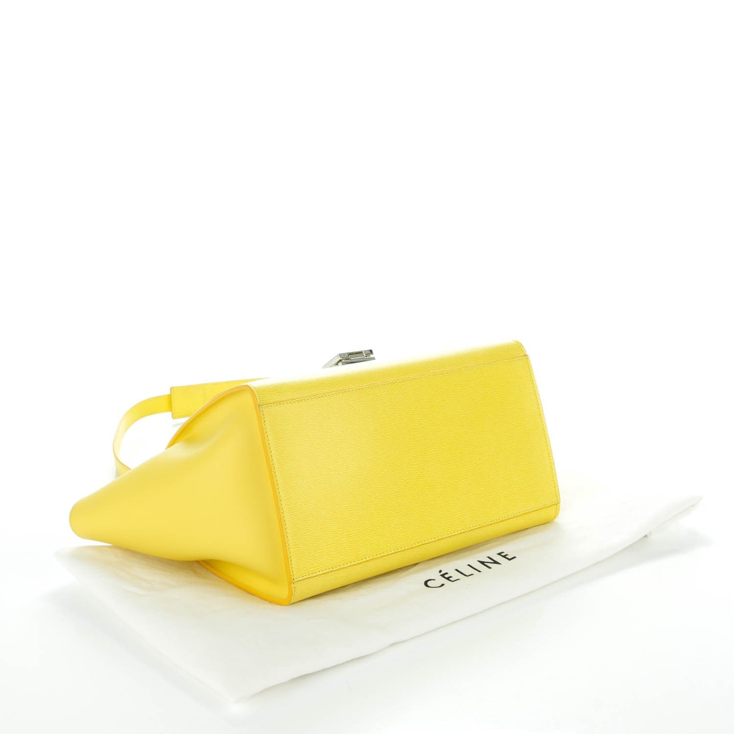 Celine Liege Calfskin Small Trapeze Fluo Yellow 4 of 7
