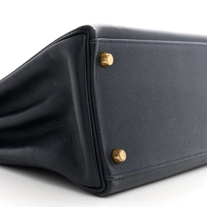 Hermes Courchevel Kelly Retourne 32 Bleu Indigo 9 of 11