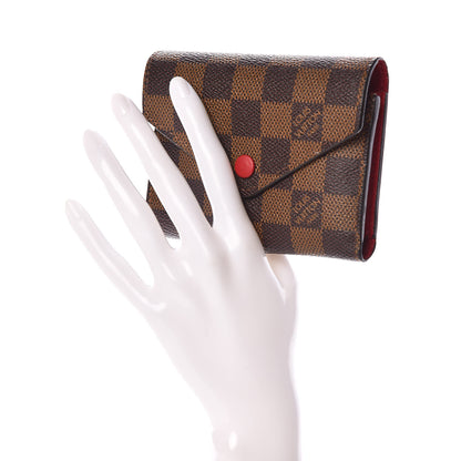 Louis Vuitton Damier Ebene Victorine Wallet Red 2 of 7