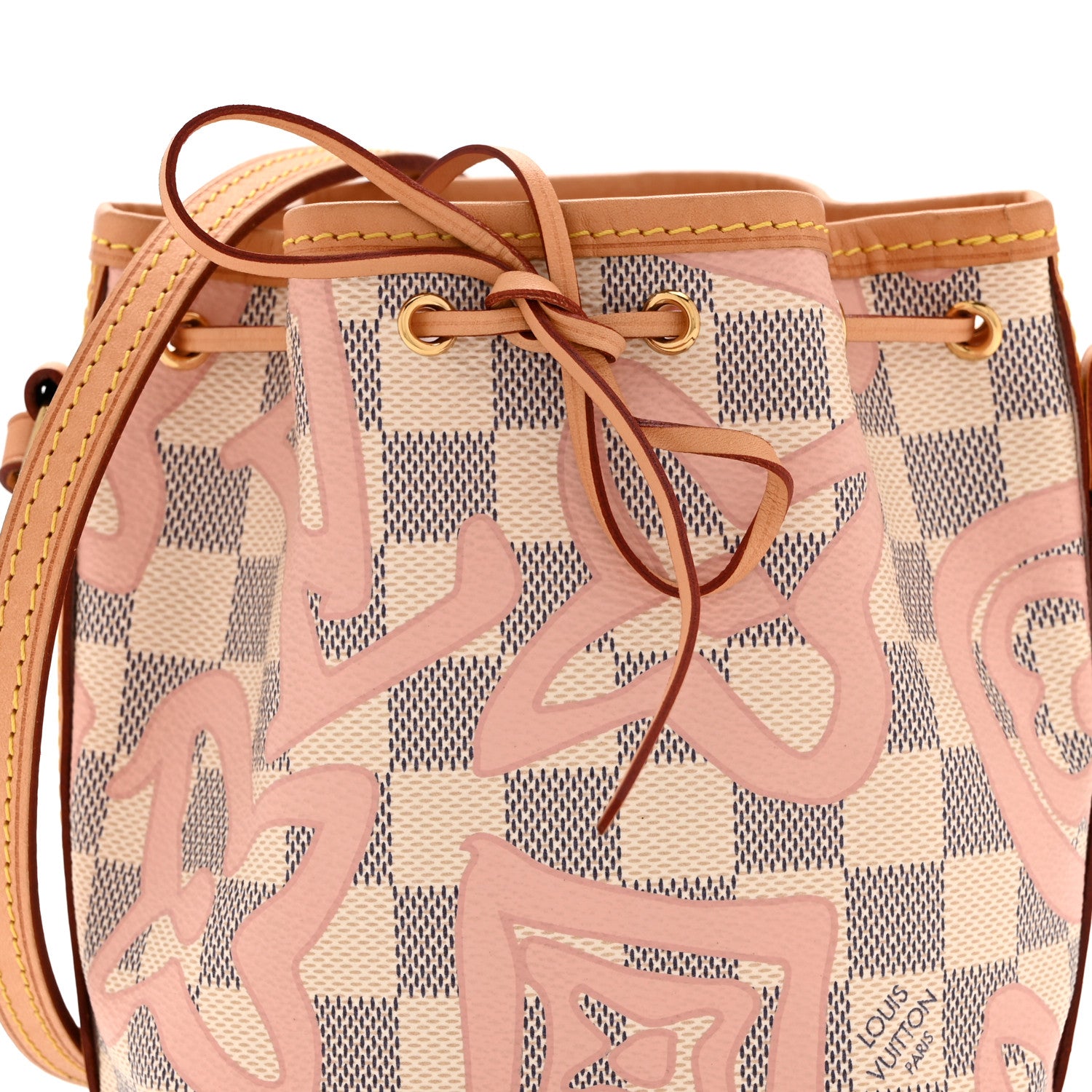 Louis Vuitton Damier Azur Tahitienne Nano Noe Rose Ballerine 8 of 10