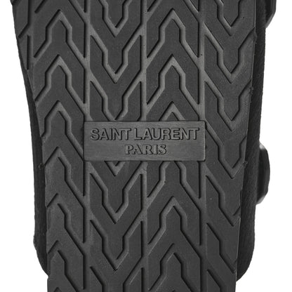 Saint Laurent Calf Hair Jimmy Cross Slides 37 Black 7 of 8