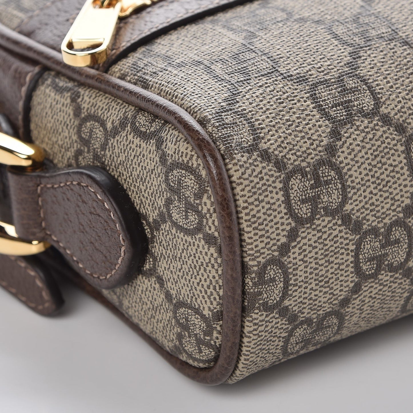 GG Supreme Monogram Web Mini Ophidia Shoulder Bag Brown
