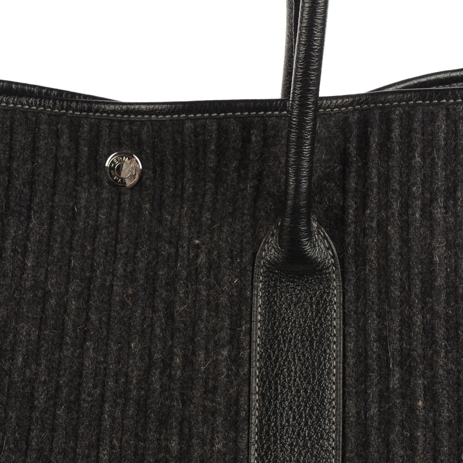 Hermes Ribbed Wool Negonda Garden Party MM 36 Graphite 18 of 23