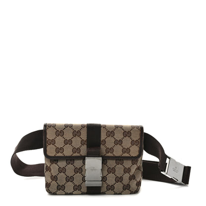 Gucci GG Monogram Buckle Belt Bag Dark Brown 1 of 12