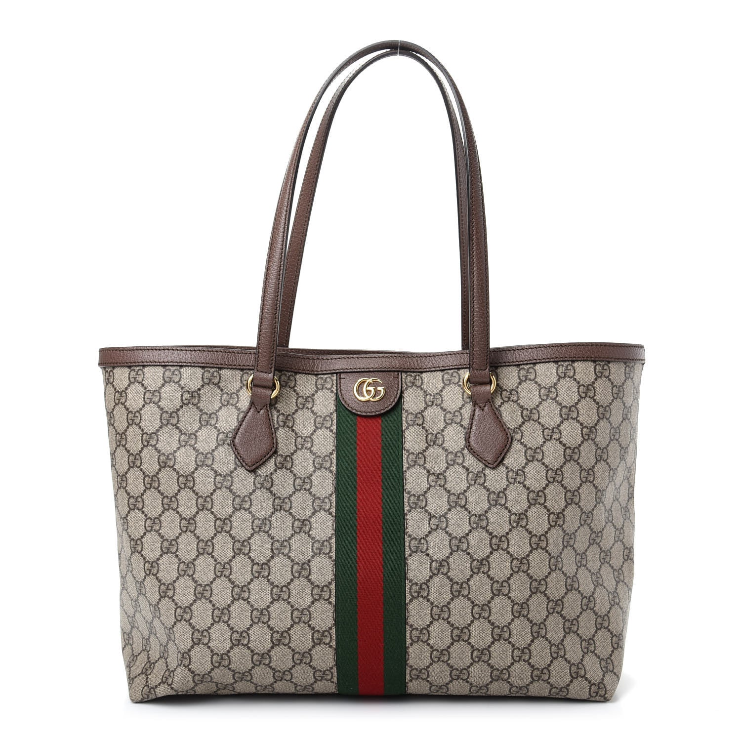 Gucci GG Supreme Monogram Medium Ophidia Shopping Tote Brown 1 of 9