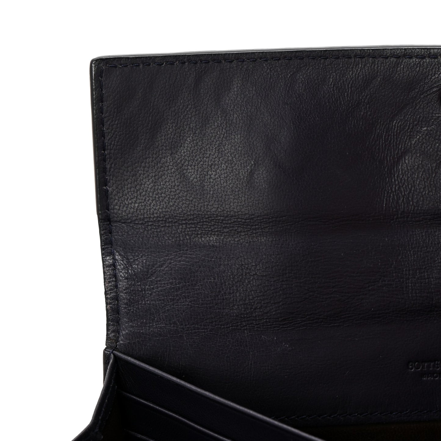 Nappa Intrecciato Continental Flap Wallet Dark Blue