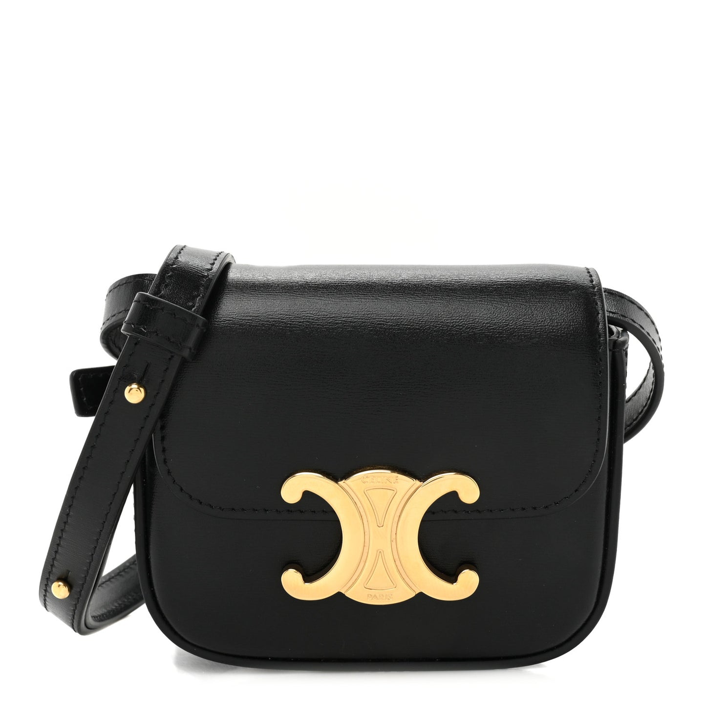 Shiny Calfskin Mini Triomphe Black