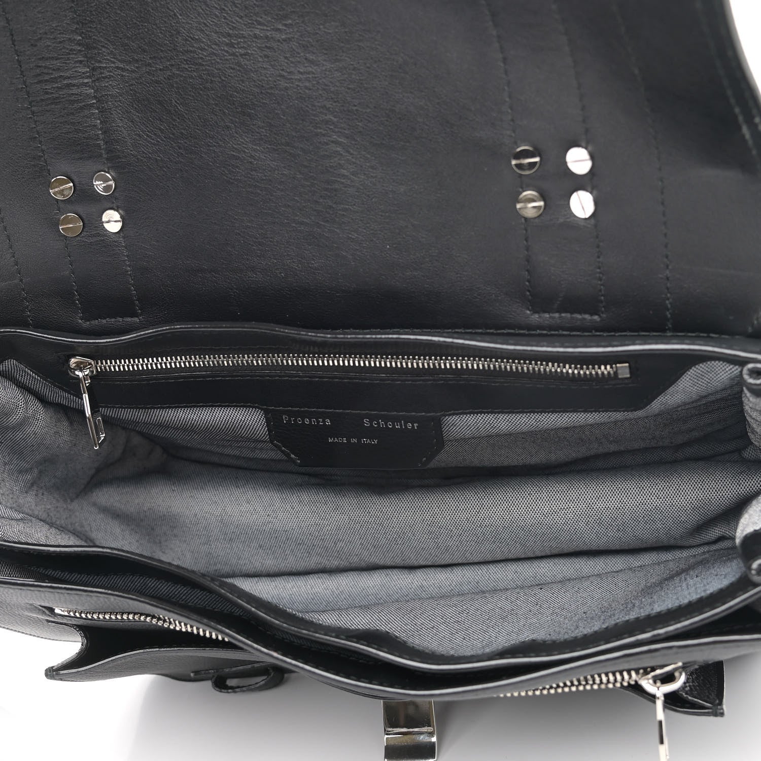 Proenza Schouler Soft Grainy Calfskin Medium PS1 Satchel Black 5 of 11