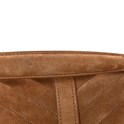 Saint Laurent Suede Matelasse Chevron Monogram Medium College Bag Cinnamon 21 of 22