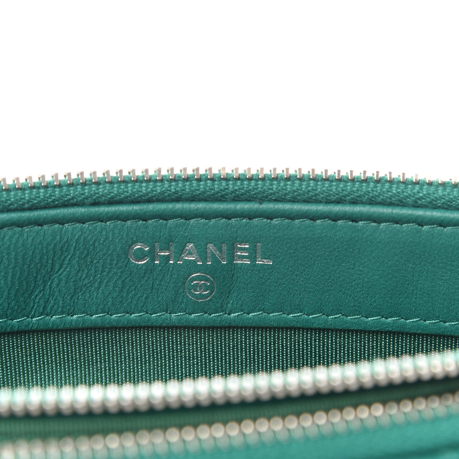 Chanel Lambskin Quilted Small Clutch With Chain Green 8 of 10
