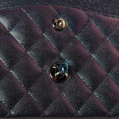 Chanel Iridescent Caviar Quilted Medium Double Flap Dark Blue 11 of 11