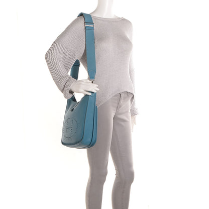 Hermes Taurillon Clemence Evelyne III PM Blue Jean 2 of 12