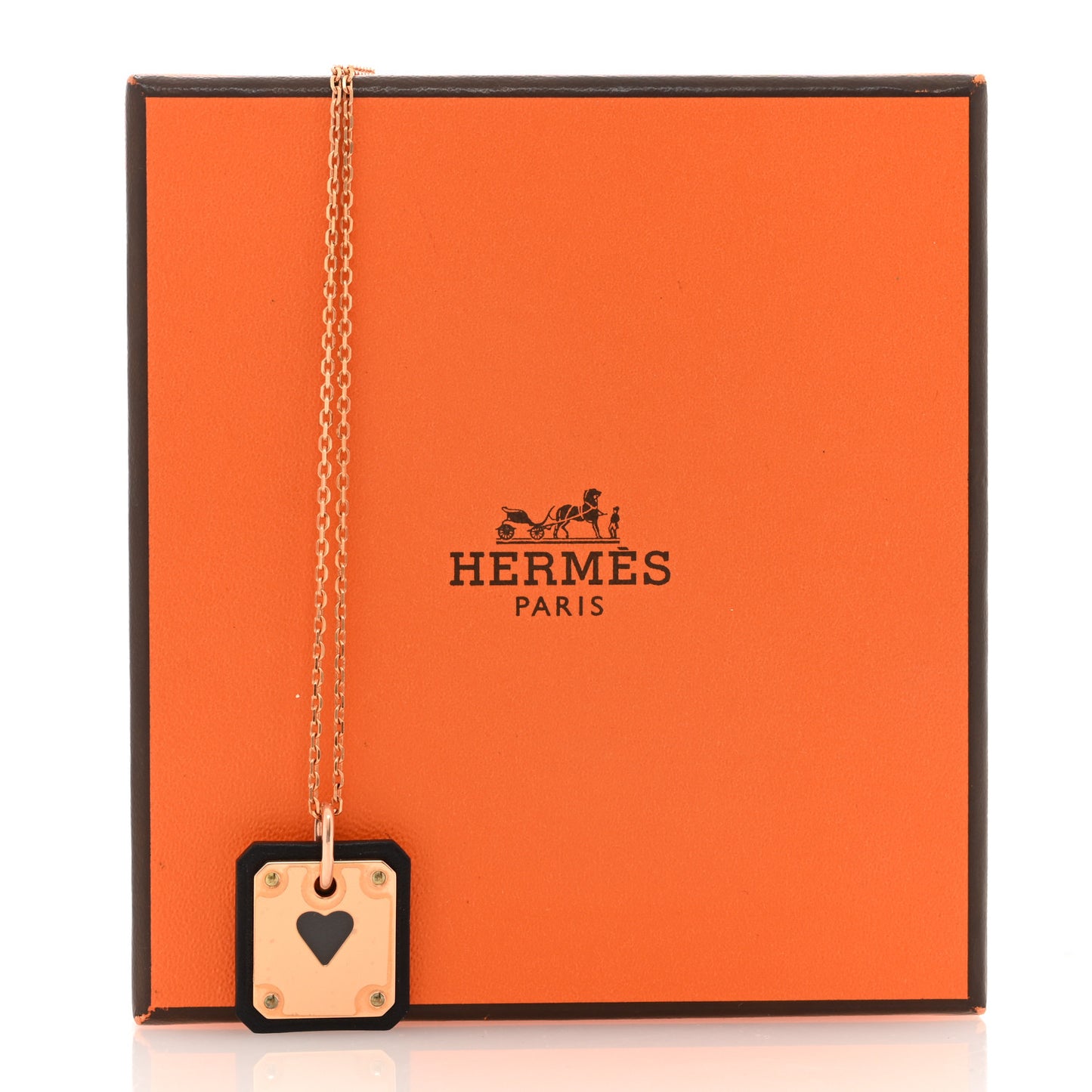 Rose Gold Plated Swift As De Coeur Necklace Black
