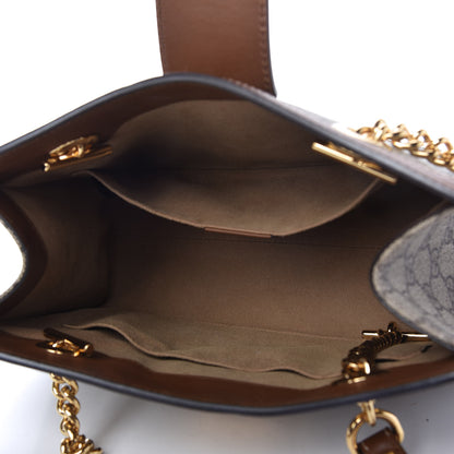 Gucci GG Supreme Monogram Calfskin Small Padlock Tote Beige Ebony Tuscany 5 of 10