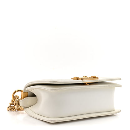 Chanel Lizard Chevron Small Boy Flap White Gold 4 of 13