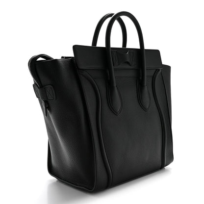Celine Drummed Calfskin Mini Luggage Black 3 of 12