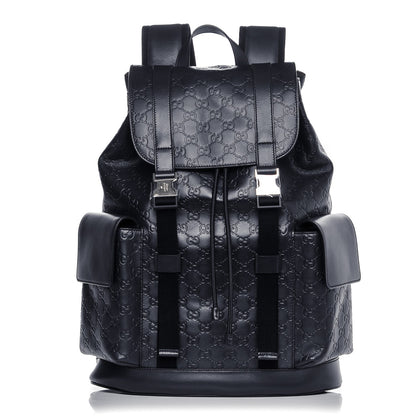Gucci Guccissima Signature Double Buckle Backpack Blue 1 of 8