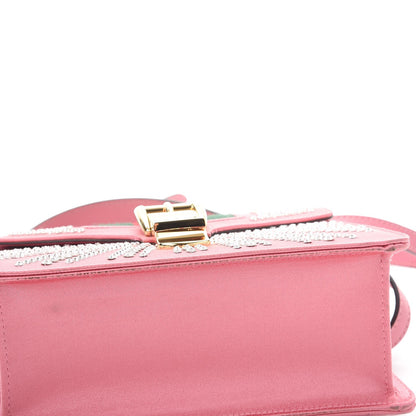 Gucci Satin Crystal Mini Sylvie Top Handle Bag Peony 10 of 14