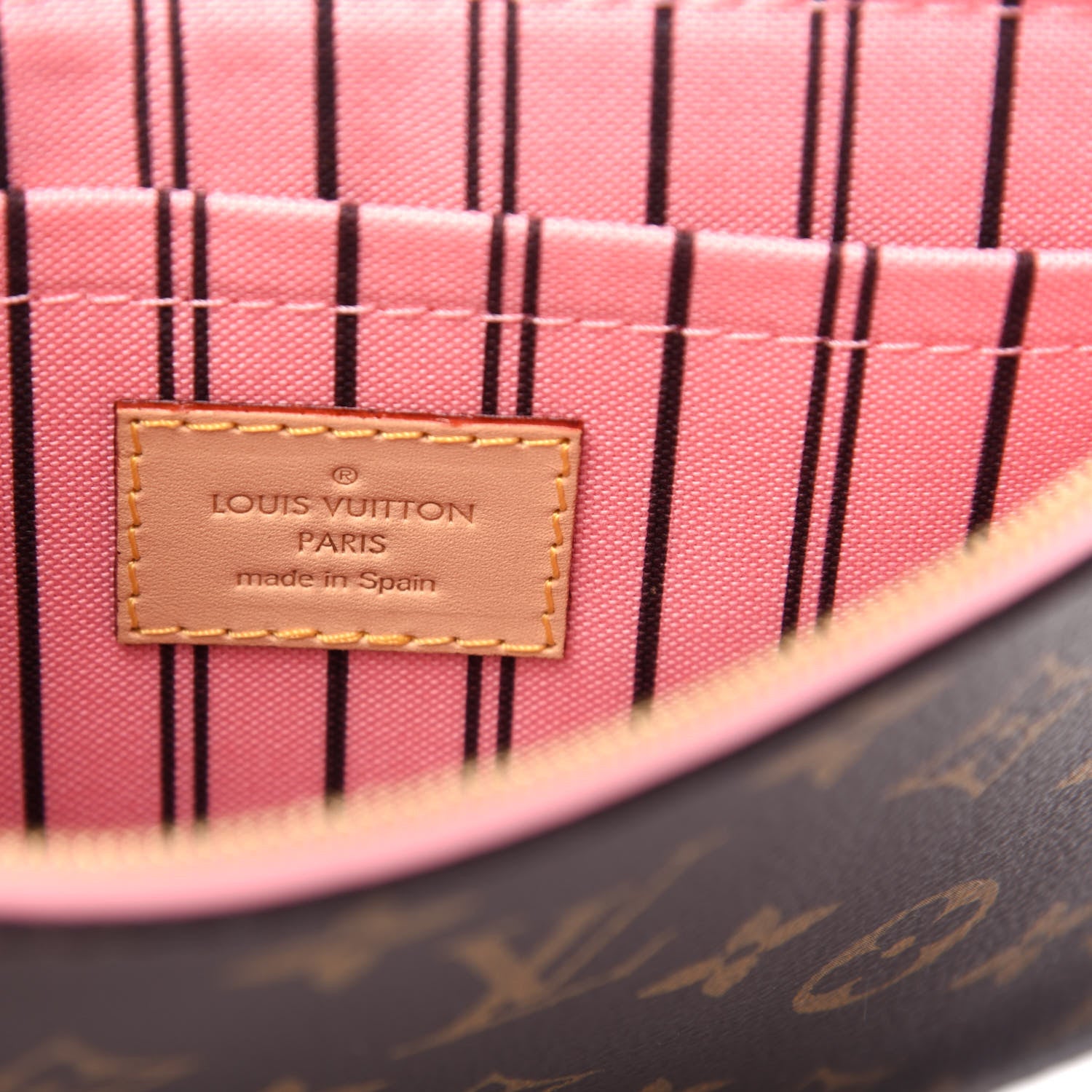 Louis Vuitton Monogram Neverfull MM GM Pochette Sugar Pink 6 of 7