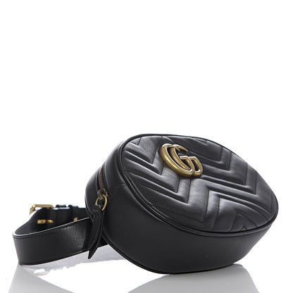 Gucci Calfskin Matelasse GG Marmont Belt Bag 75 30 Black 4 of 10