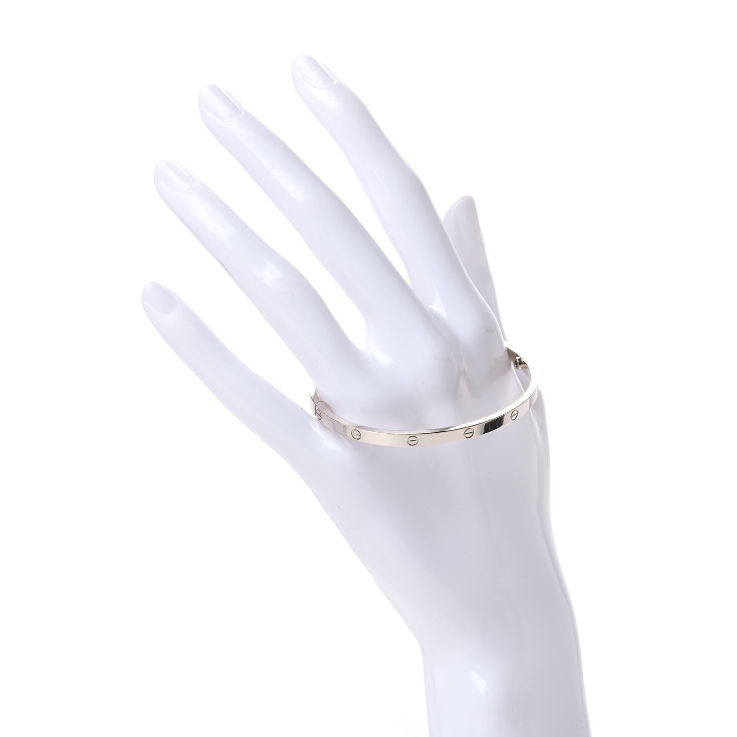 Cartier 18K White Gold Small LOVE Bracelet 17 2 of 4