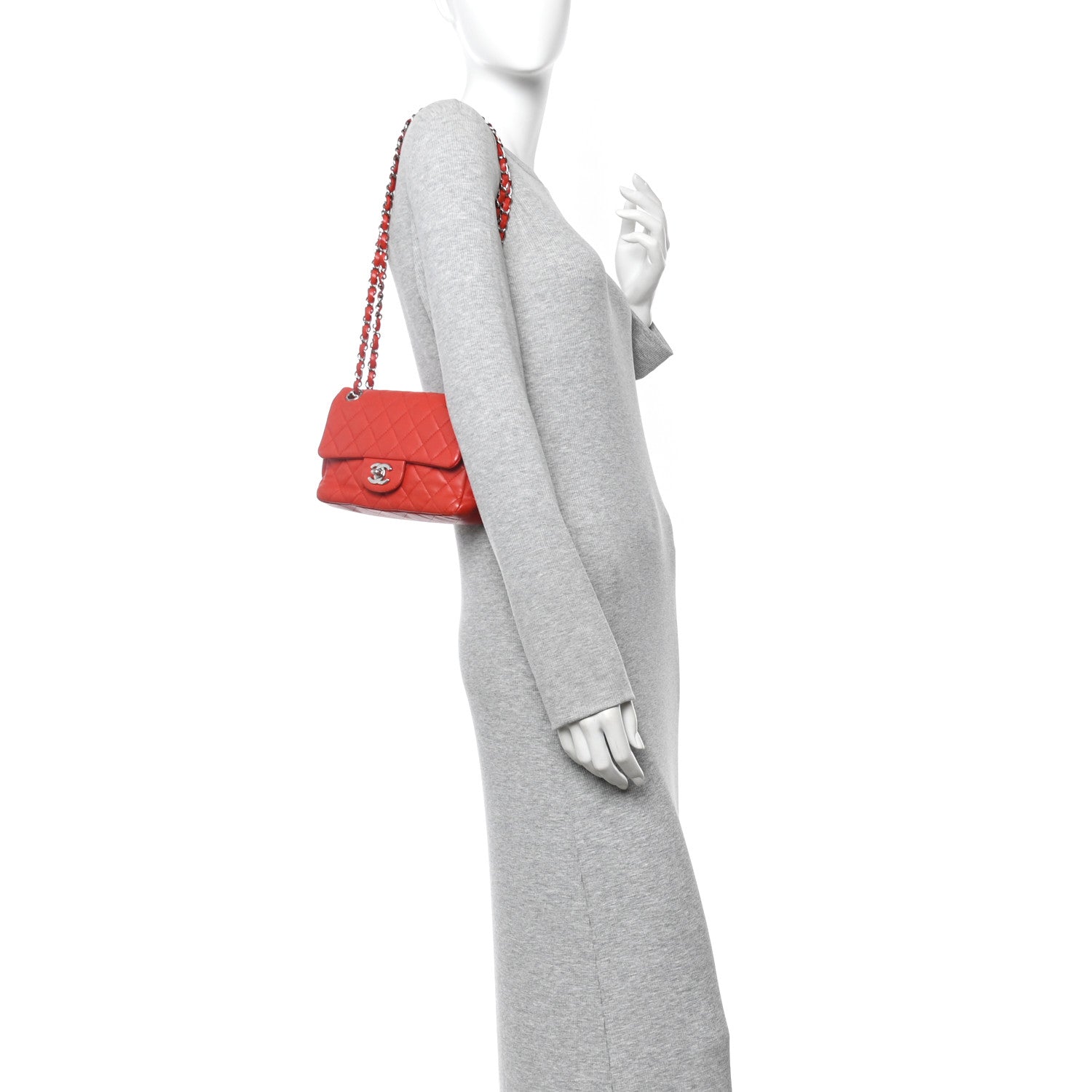 Chanel Lambskin Quilted Mini Rectangular Flap Red 1825428