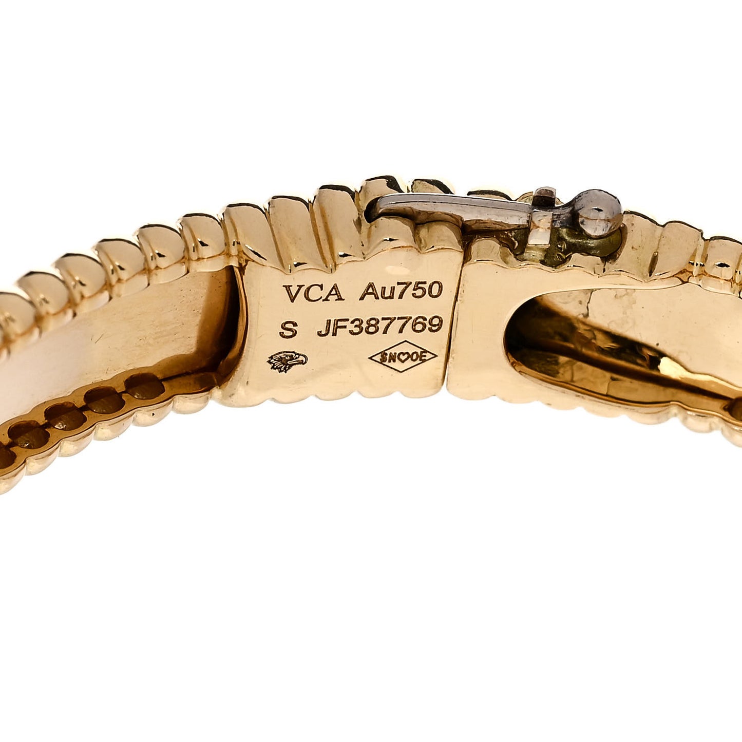 18K Yellow Gold Perlee Signature Bangle Bracelet S