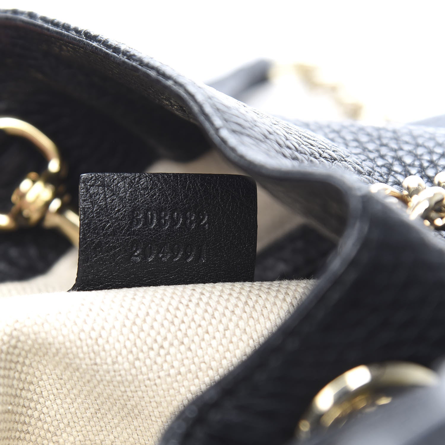 Gucci Pebbled Calfskin Medium Soho Chain Shoulder Bag Black 7 of 10