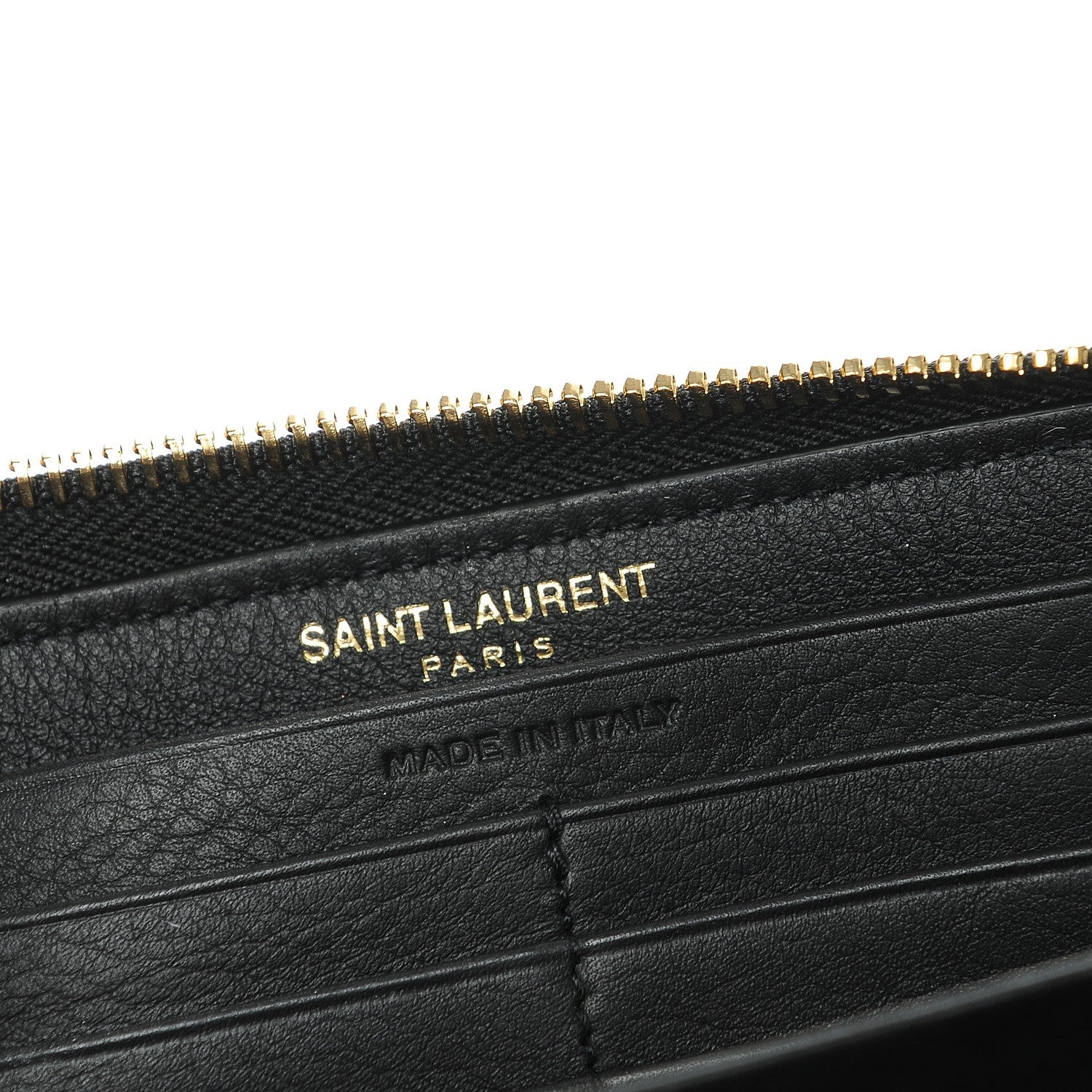 Saint Laurent Calfskin Monogram Zip Around Wallet Black 6 of 7