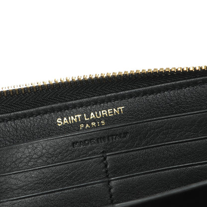 Saint Laurent Calfskin Monogram Zip Around Wallet Black 6 of 7