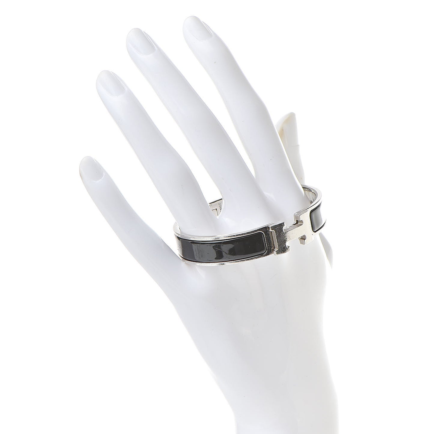Enamel Narrow Clic Clac H Bracelet PM Black