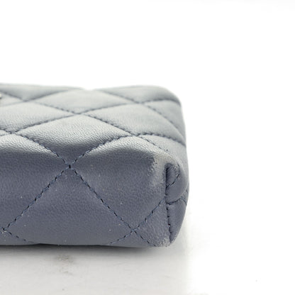 Chanel Lambskin Quilted Key Holder Case Blue 7 of 9
